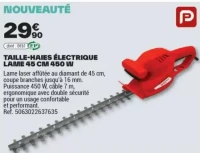 TAILLE-HAIES ÉLECTRIQUE LAME 45 CM 450 W