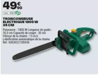 TRONCONNEUSE ELECTRIQUE 1800 W 35 CM