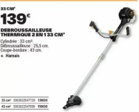 DEBROUSSAILLEUSE THERMIQUE 2 EN 1 33 CM3