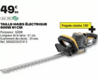 TAILLE-HAIES ÉLECTRIQUE 600W 61 CM