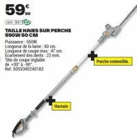 TAILLE HAIES SUR PERCHE 550W 50 CM