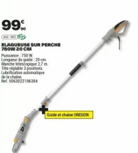 ELAGUEUSE SUR PERCHE 750W 20 CM