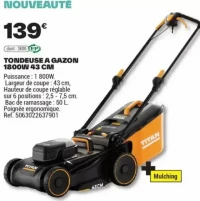 TONDEUSE A GAZON 1800W 43 CM