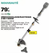 DÉBROUSSAILLEUSE ÉLECTRIQUE 2-EN-1 1000W