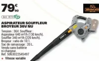 ASPIRATEUR SOUFFLEUR BROYEUR 36V NU