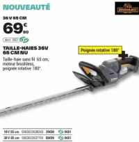 TAILLE-HAIES 36V 65 CM NU