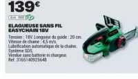 ELAGUEUSE SANS FIL EASYCHAIN 18V