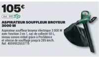 ASPIRATEUR SOUFFLEUR BROYEUR 3000 W