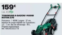 TONDEUSE A GAZON 1 400W ROTAK 370
