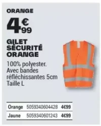 GILET SÉCURITÉ ORANGE