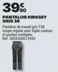 PANTALON KIRKSEY GRIS 38
