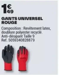 GANTS UNIVERSEL ROUGE