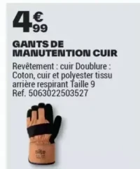 GANTS DE MANUTENTION CUIR