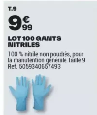 LOT 100 GANTS NITRILES