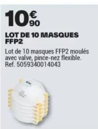 LOT DE 10 MASQUES FFP2