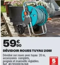 DÉVIDOIR ROUES TUYAU 20M