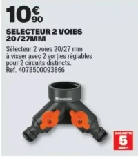 SELECTEUR 2 VOIES 20/27MM