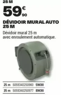 DÉVIDOIR MURAL AUTO 25 M