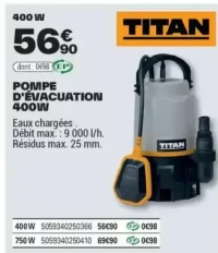 POMPE D'ÉVACUATION 400W