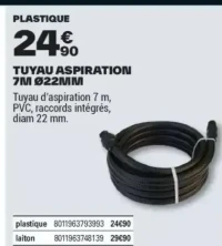TUYAU ASPIRATION 7M ø22MM