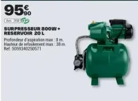 SURPRESSEUR 800W + RESERVOIR 20 L