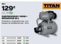 SURPRESSEUR 1 100W + RÉSERVOIR 20 L