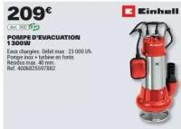 POMPE D'EVACUATION 1 300W