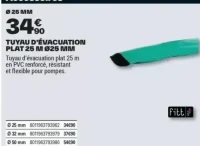 TUYAU D'ÉVACUATION PLAT 25 M Ø25 MM