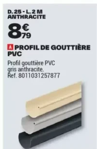 PROFIL DE GOUTTIÈRE PVC