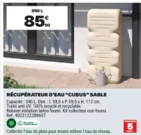 RÉCUPÉRATEUR D'EAU “CUBUS” SABLE