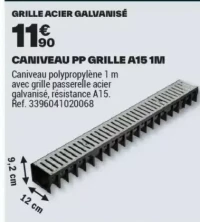 CANIVEAU PP GRILLE A15 1M