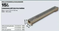 CANIVEAU BÉTON POLYMÈRE