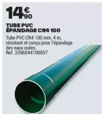 TUBE PVC ÉPANDAGE CR4 100