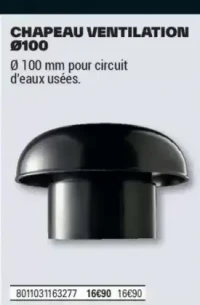 CHAPEAU VENTILATION Ø100