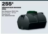 SÉPARATEUR GRAISSE 200L