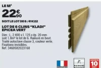 LOT DE 6 CLINS “KLADI” EPICEA VERT