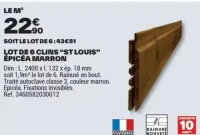 LOT DE 6 CLINS “ST LOUIS” ÉPICÉA MARRON