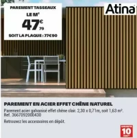 PAREMENT EN ACIER EFFET CHÊNE NATUREL