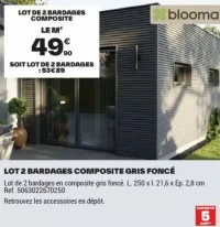 LOT 2 BARDAGES COMPOSITE GRIS FONCÉ