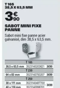 SABOT MINI FIXE PANNE