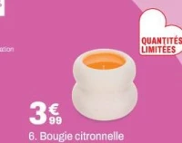 Bougie citronnelle Morgan H. 10 cm