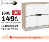 Rangement 4 portes Nordic