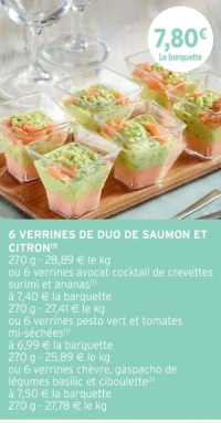 6 verrines de duo de saumon et citron