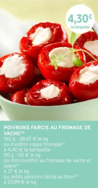 Poivrons farcis au fromage de vache