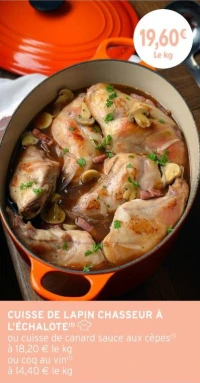 CUISSE DE LAPIN CHASSEUR À L'ÉCHALOTE