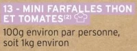 MINI FARFALLES THON ET TOMATES