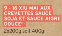 16 xiu mai aux crevettes sauce soja et sauce aigre douce
