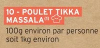 Poulet tikka massala