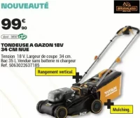 TONDEUSE A GAZON 18V 34 CM NUE