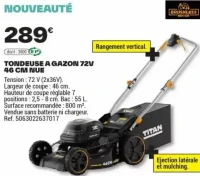 TONDEUSE A GAZON 72V 46 CM NUE